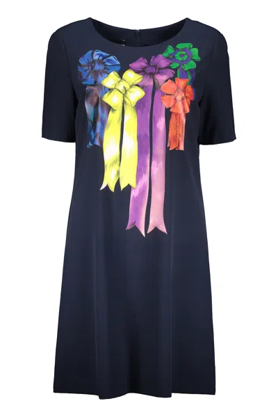 Moschino Print Mini Dress In Blue