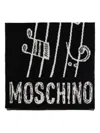 Moschino Print Scarf In Black