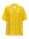Moschino Floral Pattern Collared Neck Short Sleeves Shirt In Yellow