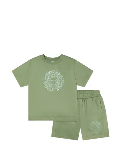 Moschino Kids' Print Shorts Set In Green
