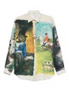 Moschino Printed Silk Twill Shirt In Multi