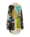 Moschino Printed Silk Twill Shirt In Green