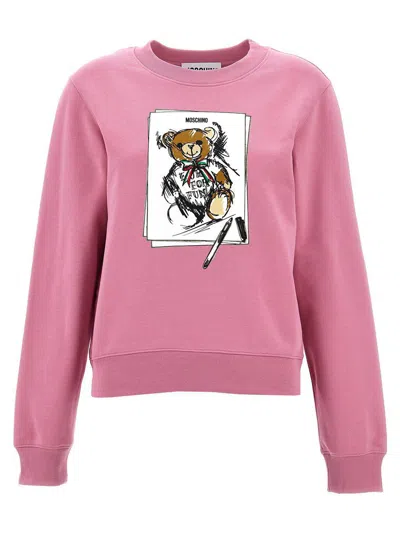Moschino Teddy Bear-print Sweatshirt In Pink