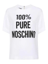 Moschino Viscose Envers Satin Logo T-shirt In White