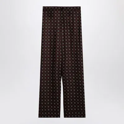 Moschino Print Trousers In Brown