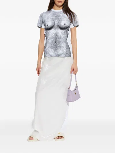 Moschino Print T-shirt In Gray