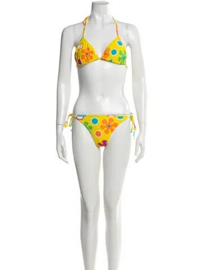 Pre-owned Moschino Printed Bikini In Red