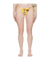 Moschino Graphic-print High-waisted Bikini Bottom In Yellow