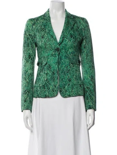 Pre-owned Moschino Printed Blazer In Green