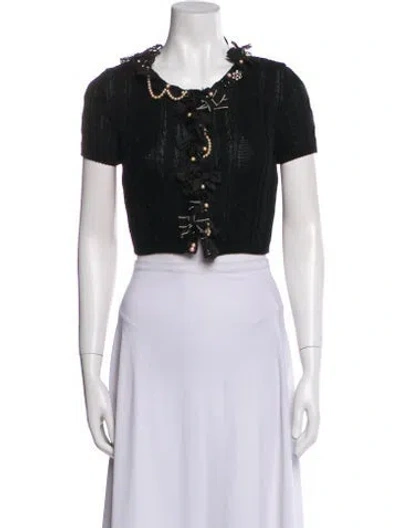 Pre-owned Moschino Printed Bolero In Black