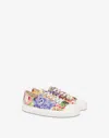 Moschino Printed Canvas Sneakers In Multi