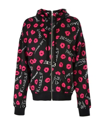 Moschino Printed Casual Jacket In Black