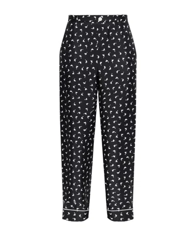 Moschino Printed Casual Pants In Black