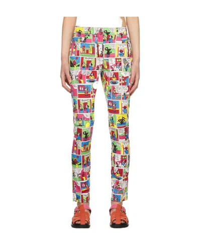 Moschino Printed Casual Pants In Multicolor