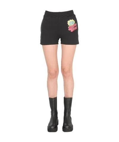 Moschino Printed Casual Shorts In Black