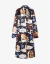 Moschino Printed Cotton Blend Coat In Black