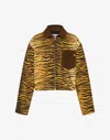 Moschino Printed Cotton Gabardine Jacket In Brown