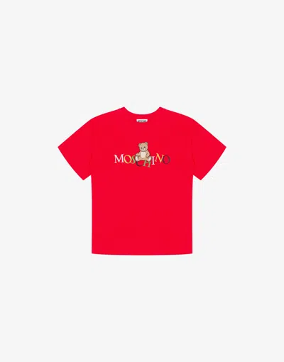 Moschino Printed Cotton Jersey Maxi T-shirt In Red