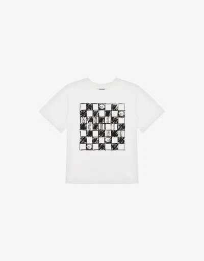 Moschino Kids' Printed Cotton Jersey Maxi T-shirt In White