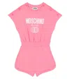 Moschino Printed Cotton Jersey Playsuit In Candy Pink