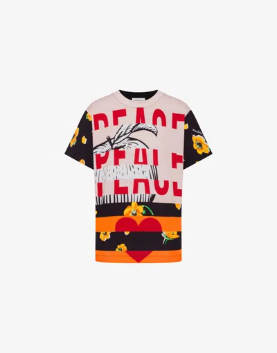 Moschino Printed Cotton Jersey T-shirt In Pink