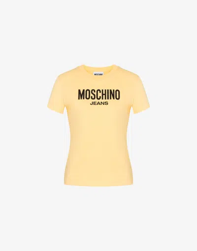 Moschino Printed Cotton Jersey T-shirt In Yellow