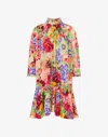 Moschino Floral-print Ruffled Mini Dress In Multi