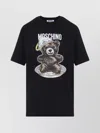 Moschino Black Cotton T-shirt With Playful Bear Graphic In Black