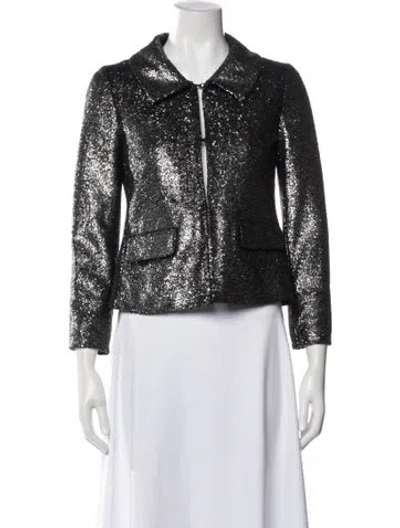 Pre-owned Moschino Printed Evening Jacket In Gray