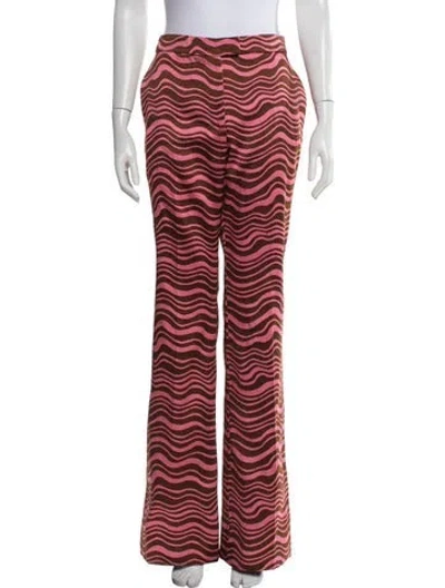 Pre-owned Moschino Printed Flared Pants In Pink