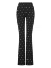 Moschino Printed Flared Trousers In Black
