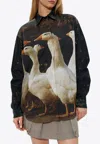 Moschino Multicolor Goose Print Shirt In Multicolor