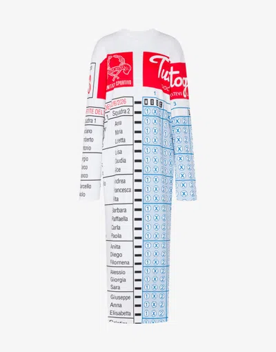 Moschino Bedrucktes Kleid Aus Schwerer Baumwolle In Multi