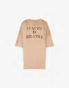 Moschino Printed Heavy Cotton T-shirt In Neutral