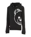 Moschino Printed Hooded Sweater In Black