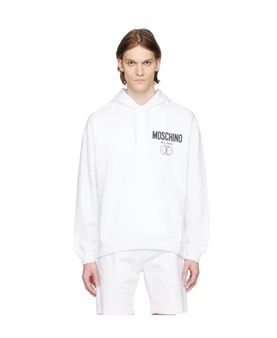 Moschino Man Sweatshirt White Size 44 Cotton