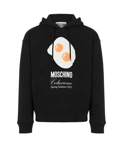 MOSCHINO MOSCHINO GRAPHIC PRINTED DRAWSTRING HOODIE