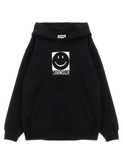 Moschino Kids' Printed Hoodie In Black