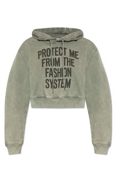 Moschino Printed Hoodie In Grey