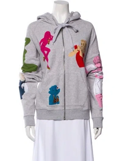 Pre-owned Moschino Printed Jacket In Gray