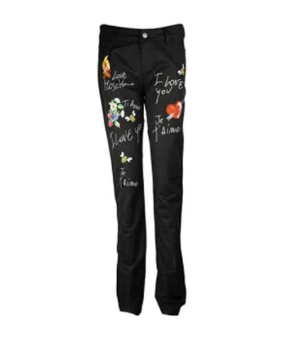 Moschino Printed Jeans In Black