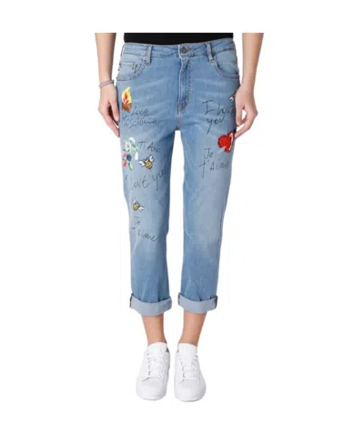 Moschino Printed Jeans In Blue