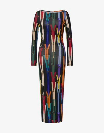 Moschino Printed Jersey Dress In Black