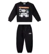 Moschino Printed Jersey Sweatshirt And Sweatpants Set In Black