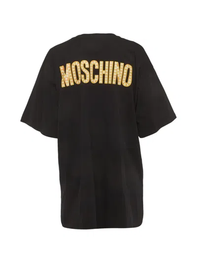 Pre-owned Moschino Printed Jersey T-shirt In Black