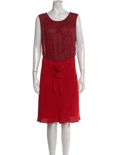 Pre-owned Moschino Printed Knee-length Dress In Red