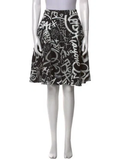 Pre-owned Moschino Printed Knee-length Skirt In Black