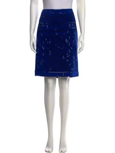 Pre-owned Moschino Printed Knee-length Skirt In Blue