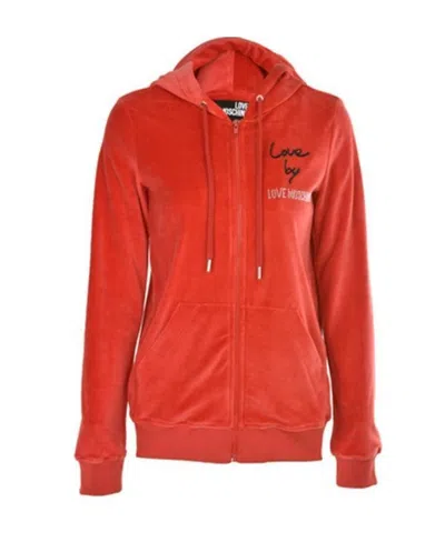 Moschino Printed Logo Casual Jacket In Red