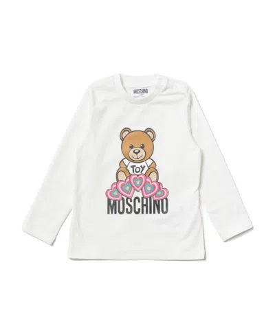 Moschino Printed Long-sleeved T-shirt In White